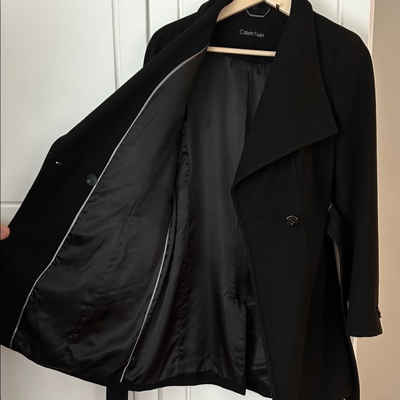 Calvin Klein Women's Wool Coat - Single button with Belt - Picture 2 of 10